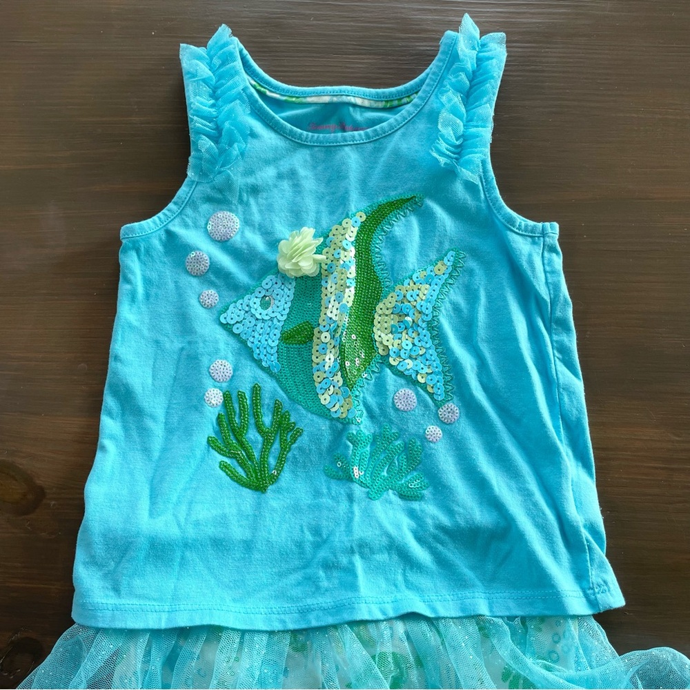 Tommy Bahamas 2 Pc Tank Top and Tutu Shorts Set w/ Embroidery - Size S (5-6) - Picture 4 of 10